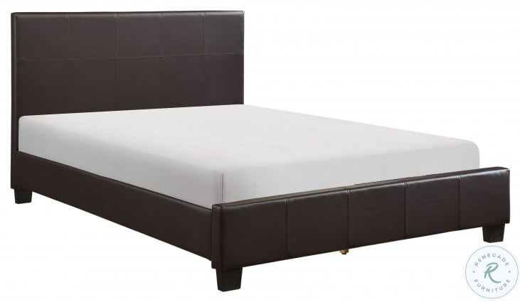 Lorenzi Dark Brown Cal. King Upholstered Platform Bed