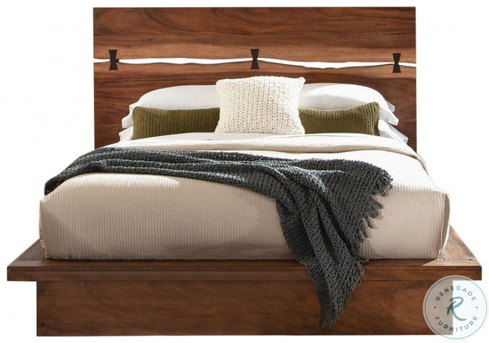 Winslow Smokey Walnut and Coffee Bean King Platform Bed From