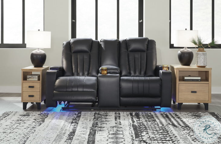 Ashley furniture 2024 black leather recliner