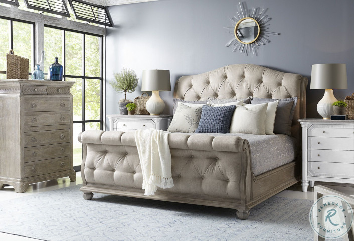 Upholstered sleigh bed set cheap