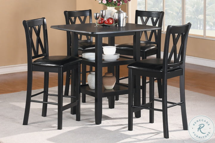 Norman Black 5 Piece Counter Height Set HomeGalleryStores