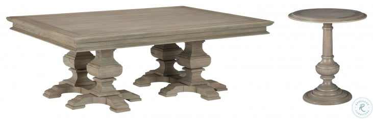 Wellington Hall Driftwood Rectangle Pedestal Coffee Table