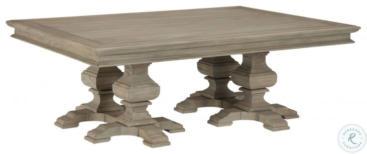 Wellington Hall Driftwood Rectangle Pedestal Coffee Table