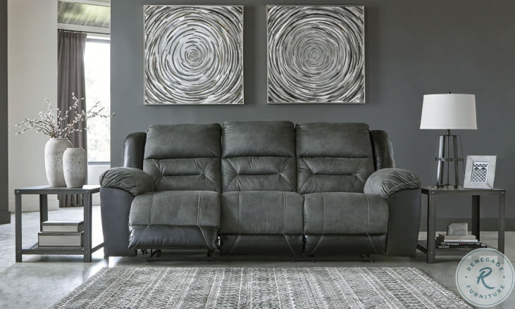 Earhart slate reclining store living room set