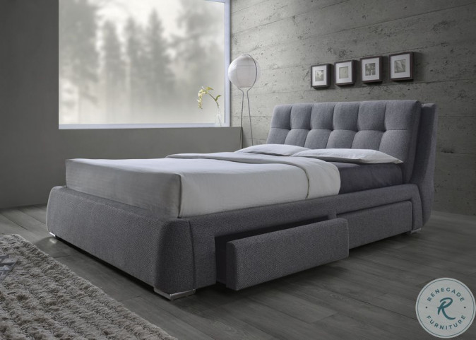 Neve tufted upholstered sale storage standard bed