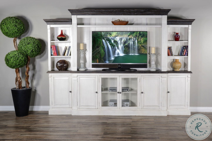 Carriage House European Cottage Media Entertainment Wall |  HomeGalleryStores.com | 3629EC
