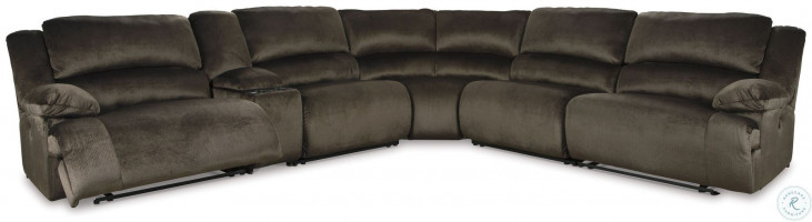 Clonmel Chocolate Console RAF Reclining Sectional