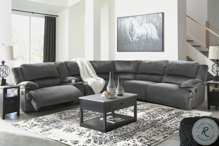 Clonmel charcoal reclining hot sale sofa