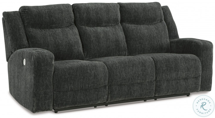 Martinglenn Ebony Power Reclining Sofa with Drop Down Table From Ashley  Furniture | Coleman Furniture