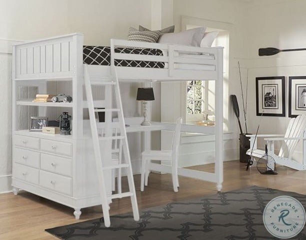 Full loft bed deals with desk