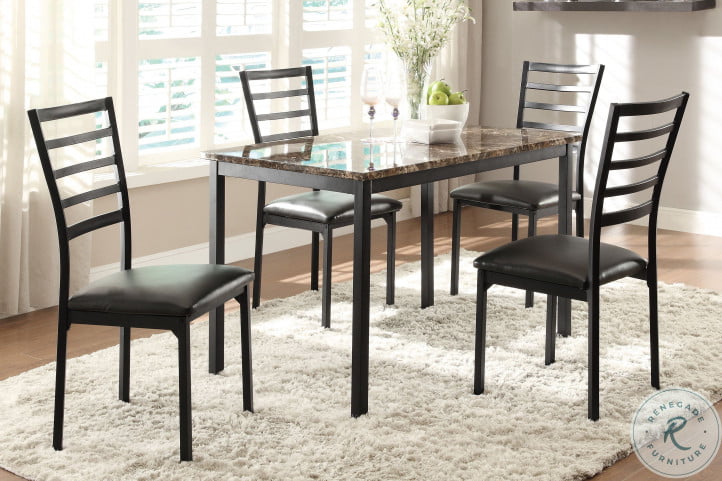 Flannery Faux Marble Dining Room Set HomeGalleryStores 5038 48