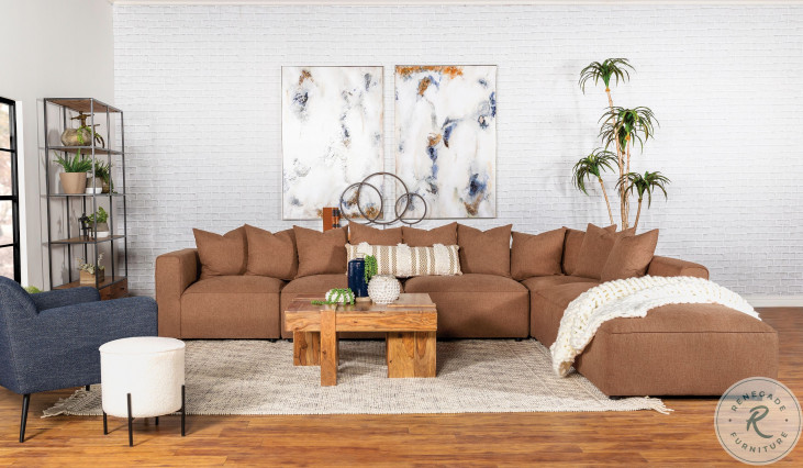 Jennifer Terracotta Upholstered Sectional from Coaster | Coleman Furniture