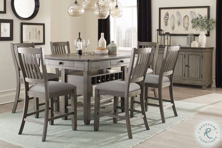 Granby Coffee And Antique Gray Counter Height Dining Room Set