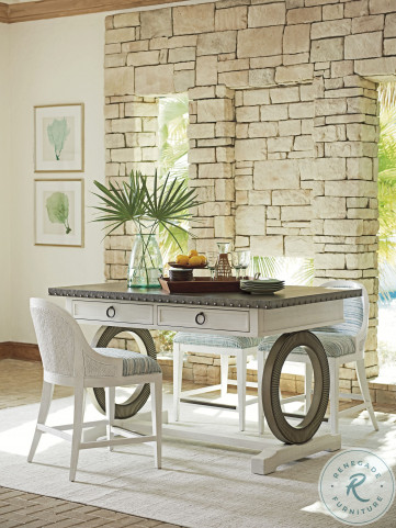 Ocean Breeze White And Gray Sawgrass Bistro Table Set