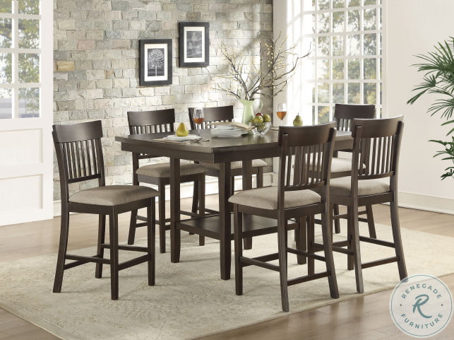 Dark brown counter store height dining set