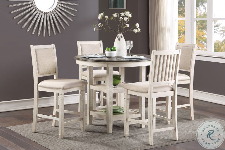 Asher Brown And White Counter Height Dining Room Set |  HomeGalleryStores.com | 5800WH-36