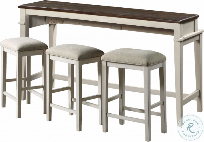 White franklin sofa console table with 3 stools discount