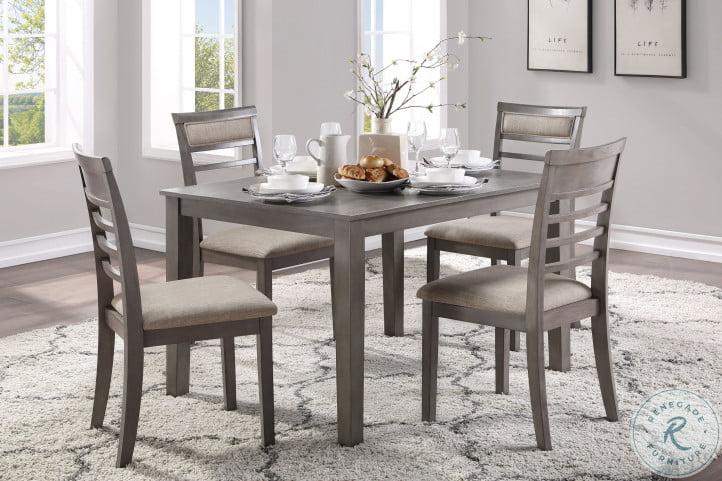 5 piece dining set gray hot sale
