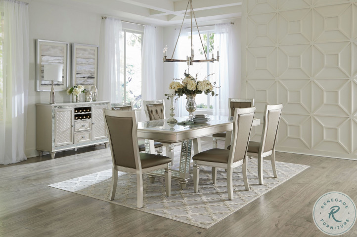 Coralayne silver dining sales room set
