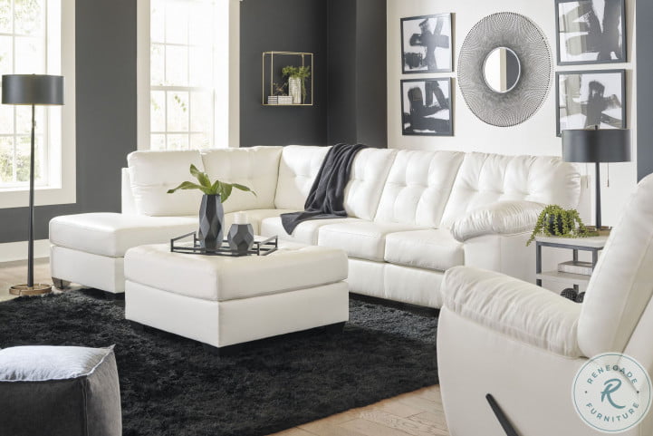 Donlen White LAF Chaise Sectional HomeGalleryStores