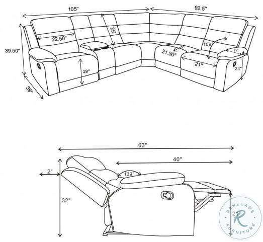 David Smoke 3 Piece Reclining Sectional From Coaster Home