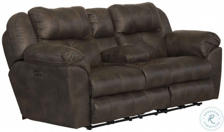 Ferrington Dusk Lay Flat Power Reclining Console Loveseat
