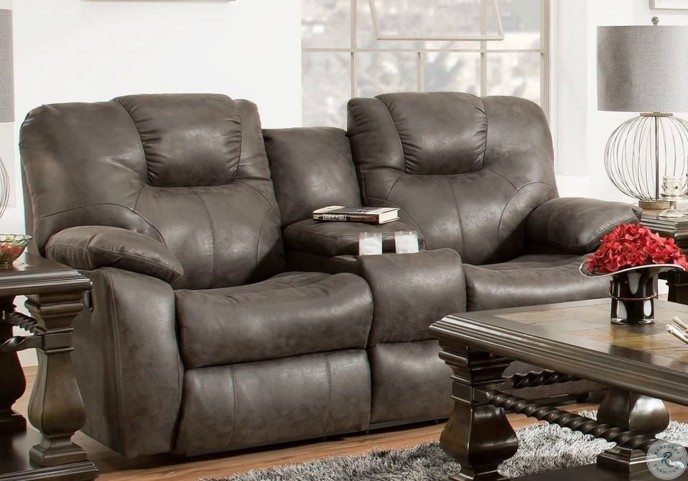 Avalon Slate Double Reclining Loveseat HomeGalleryStores