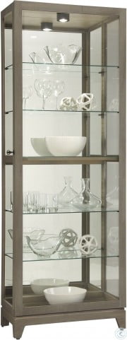Grey curio cabinet top