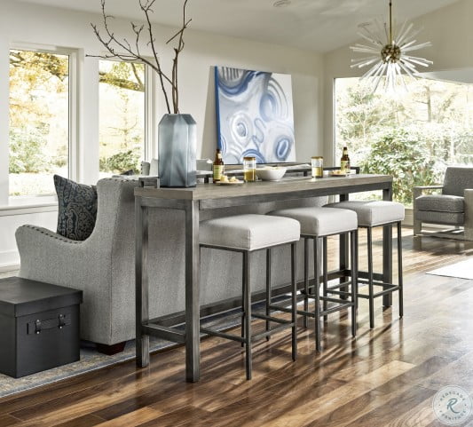 Bar height console table with stools hot sale