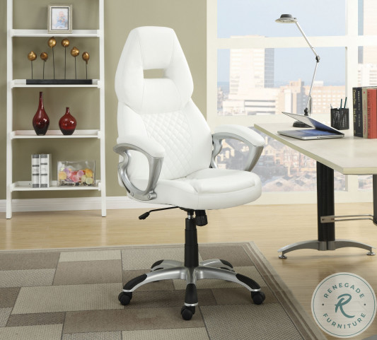 800150 White Bucket Seat Adjustable Office Chair