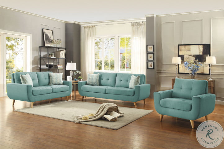 Deryn Teal Living Room Set | HomeGalleryStores.com | 8327TL-3