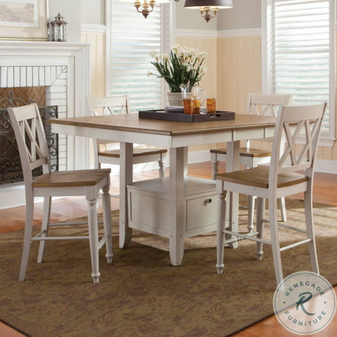 White counter height clearance dining table set