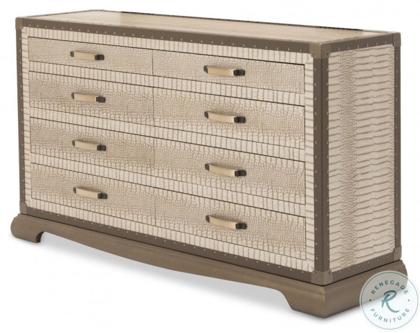 Valise Amazon Tan Gator Upholstered Dresser | HomeGalleryStores.com |  9026650-110