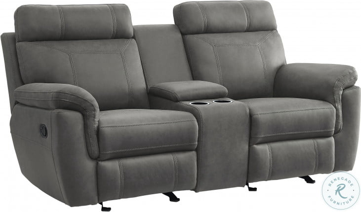Homelegance center double glider reclining cheap loveseat with console