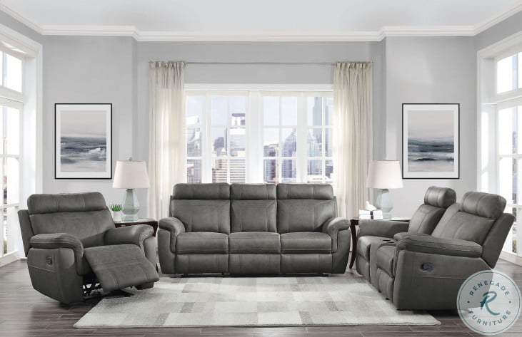 Gray reclining on sale sofa