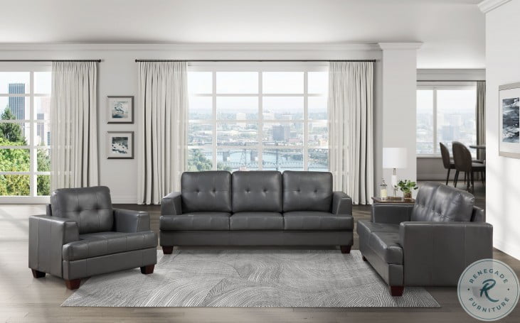 Hinsall Gray Living Room Set