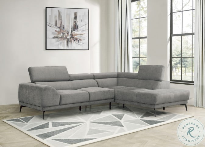 Sectional couch with adjustable headrest deals