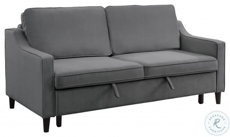 Adelia Dark Gray Convertible Studio Sofa With Pull Out Bed