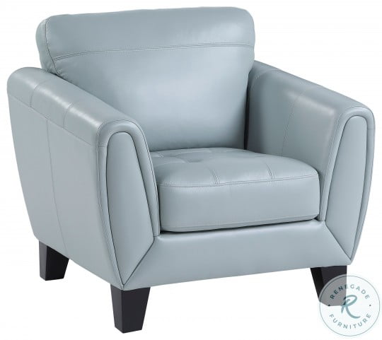 Spivey Aqua Leather Chair | HomeGalleryStores.com | 9460AQ-1
