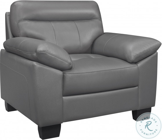 Dark grey leather armchair cheap