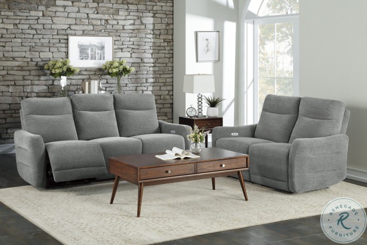 Edition Gray Power Double Reclining Loveseat