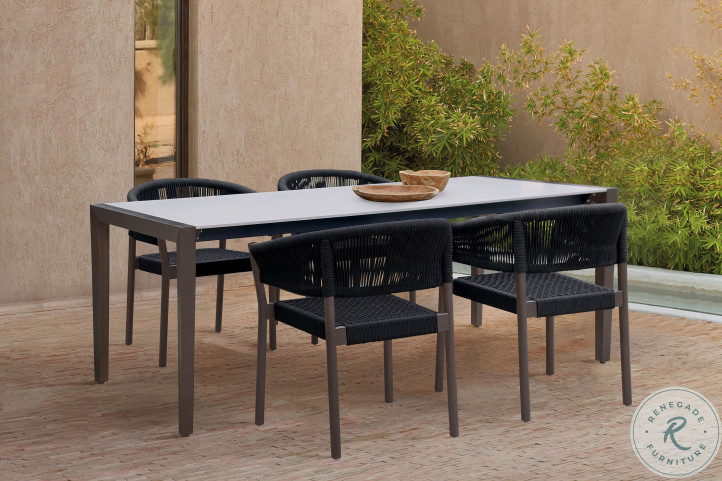 Stone outdoor dining sales table set