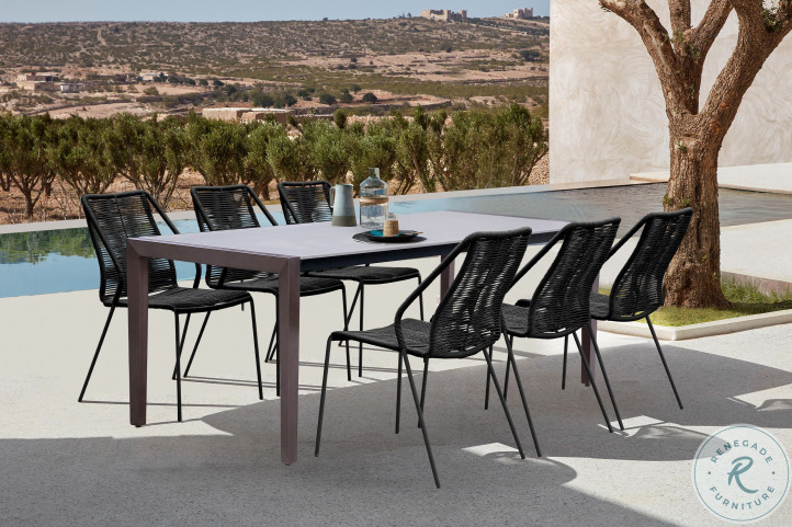 Stone outdoor dining sales table set