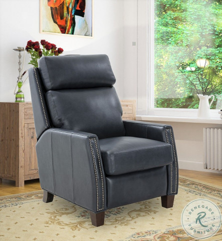 Anaheim Barone Navy Blue Leather Big Tall Recliner