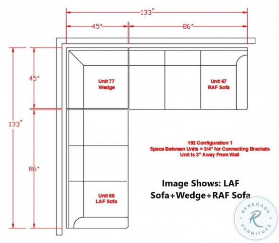 Rawcliffe sectional store 3 piece
