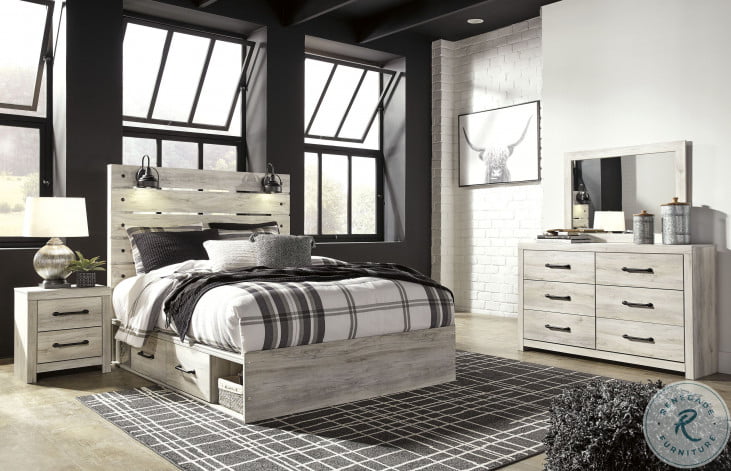 Cambeck Whitewash Panel Bedroom Set with Double Underbed