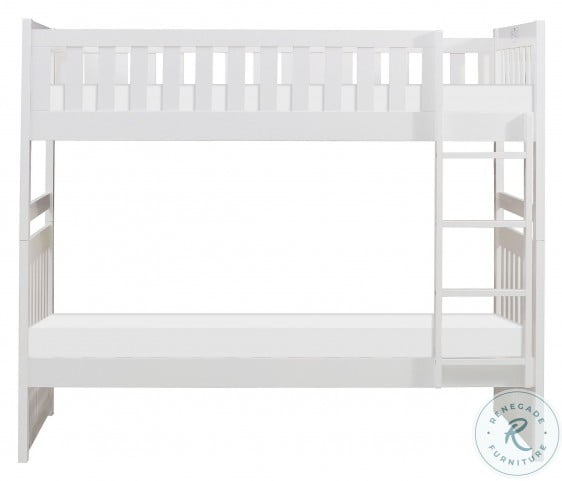 Galen White Twin Over Twin Bunk Bed