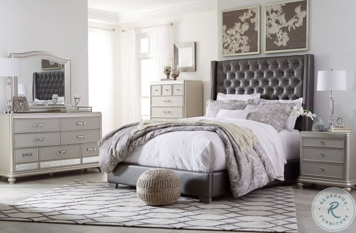 Ashley furniture coralayne entertainment center in silver top