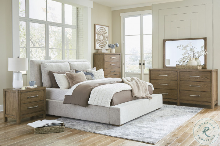 Cabalynn Light Brown Upholstered Panel Bedroom Set from Ashley