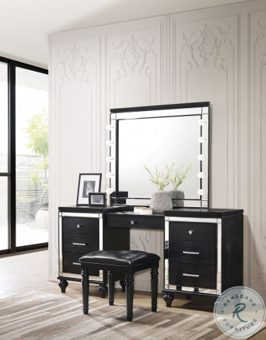 Black dressing table with stool clearance